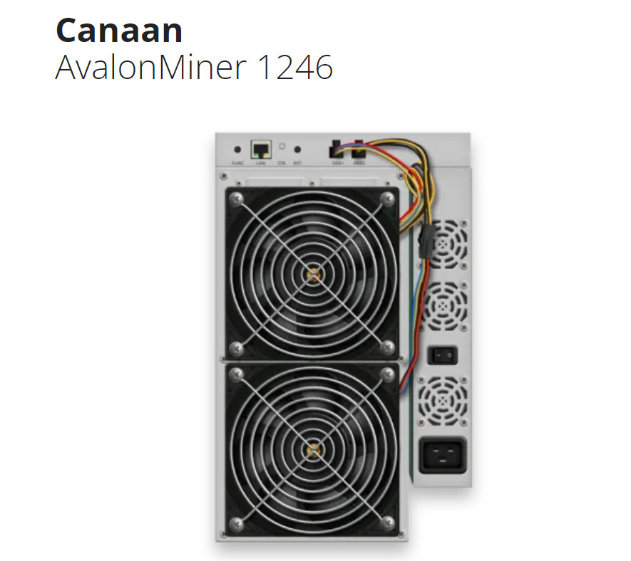 Avalon Miner 1246 87T 3420W BTC Bitcoin Asic Miner 331 X 195 X 292 mm Bitcoin Miner Asic